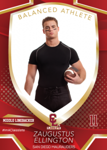 Primetime Classlete Sports Card Front Male Football Player