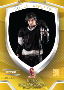 Primetime Classlete Sports Card Front Male Hockey Player