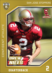 Celebrity Bronze Classlete Sports Card Front Male Football Quarterback