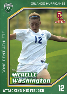 Celebrity Dark Green Classlete Sports Card Front Female Soccer Player