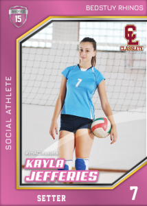 Celebrity Pink Sports Card Front Female Volleyball Player