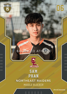 Edgy Bronze Classlete Sports Card Front Male Volleyball Player