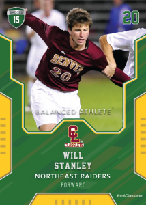 Edgy Dark Green Classlete Sports Card Front Male White Soccer Player