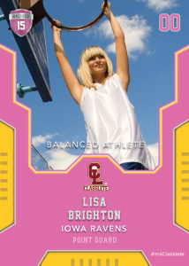Edgy Pink Classlete Sports Card Front Female Basketball Player