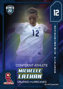 Flow Classlete Sports Card Front Female Soccer Player