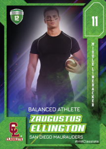 Flow Classlete Sports Card Front Male Football Player