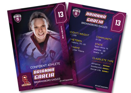 Flow Purple Classlete Sports Card Front Back Female Hockey Player
