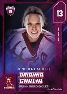 Flow Purple Classlete Sports Card Front Female Hockey Player