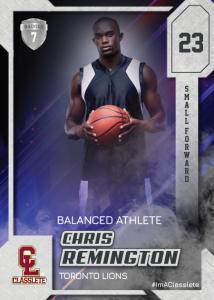 Flow Silver Classlete Sports Card Front Male Basketball Player