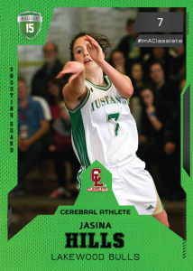 Future Light Green Classlete Sports Card Front Female White Basketball Player