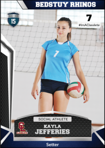 Jersey Dark Blue Sports Card Front Female Volleyball Player