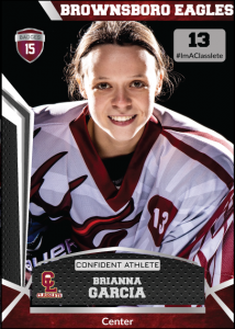 Jersey Dark Red Classlete Sports Card Front Female Hockey Player