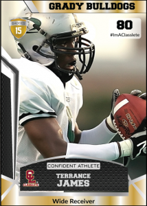 Jersey Gold Classlete Sports Card Front Male Football Receiver