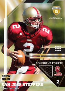 Levels Gold Classlete Sports Card Front Male Football Quarterback