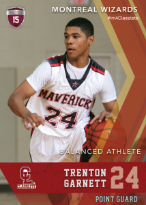 Maverick Dark Red Classlete Sports Card Front Male Black Basketball Player
