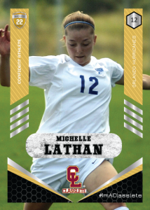 Revolt Gold Classlete Sports Card Front Female Soccer Player