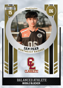 Spotlight Bronze Classlete Sports Card Front Male Volleyball Player