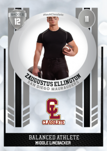 Spotlight Silver Classlete Sports Card Front Male Football Player
