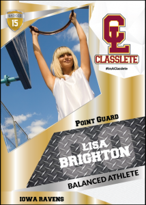 Transformer Gold Classlete Sports Card Front Female Basketball Player