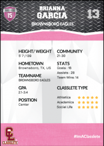 Transformer Pink Classlete Sports Card Back Female Hockey Player