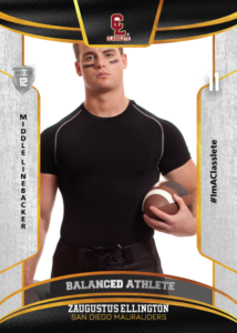 Royalty Silver Classlete Sports Card Front Male Football Player